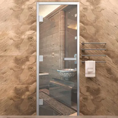 Дверь Хамам Элит 60G Прозрачная 1900*700 L, без порога