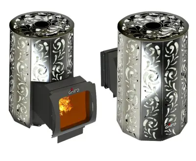 Фото Дровяная банная печь Grill'D Violet Long Window Max в магазине Woodson