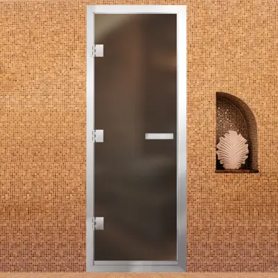 Дверь Хамам Престиж 60G бронза матовая 1900*800, R  (СП)