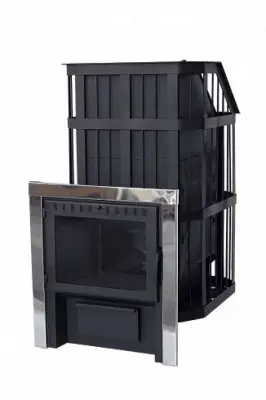 Фото Печь банная "Сибирь" с закрытой каменкой. Панорамная дверца в магазине Woodson