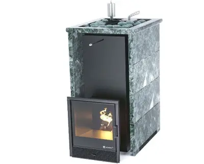 Фото Печь «Геленджик» М2 в полноценном кожухе с открытым верхом Пироксенит в магазине Woodson