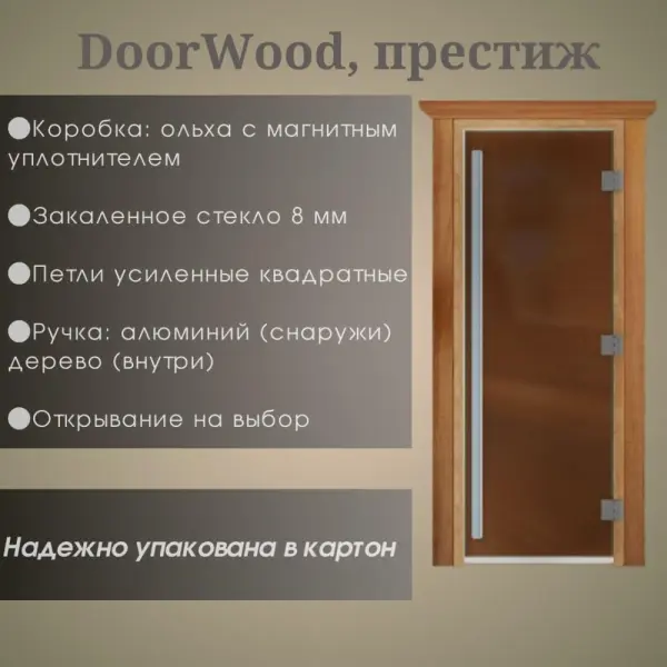Дверь DoorWood Престиж Бронза матовая 2000*800
