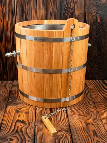 Обливное устройство Woodson с нержавеющей вставкой, 20 л., дуб