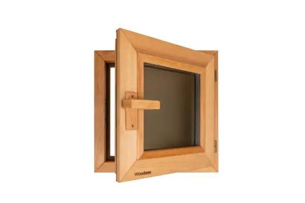 Окно Woodson  PRO 40*40, стекло GREY ольха, правое