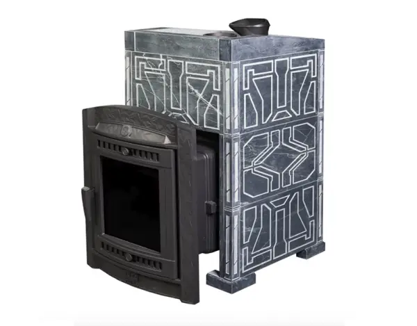 Фото Печь банная "Атмосфера XL" в облицовке "Талькохлорит УЗОР №7" в магазине Woodson