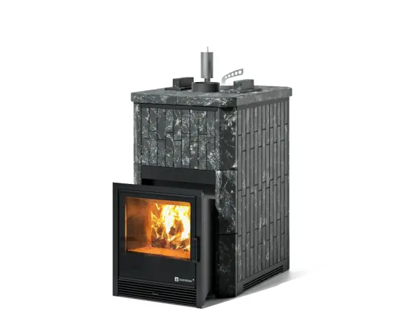 Фото Печь Изистим Южная 9 закрытый верх - Камень Пироксенит  в магазине Woodson