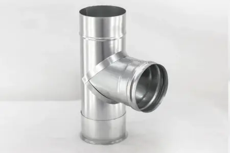 Фото Тройник — 115 — 90 — оцинковка  Фото Тройник — 115 — 90 — оцинковка