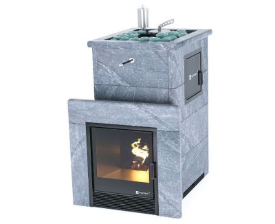 Фото Печь «Сочи» М2 в полноценном кожухе с открытым верхом  Талькохлорит в магазине Woodson