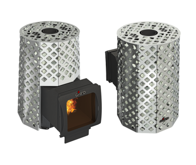 Фото Дровяная банная печь Grill'D Violet Steel Romb Long Window Max в магазине Woodson