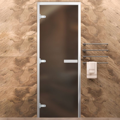 Дверь Хамам Стандарт Бронза Матовая 2100*800 (3п,8мм) R