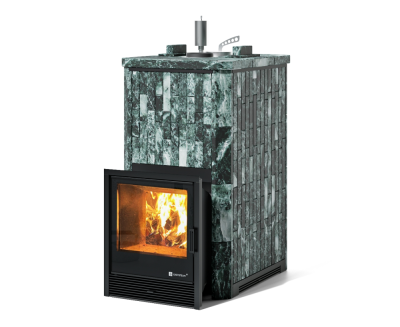Фото Печь Изистим Южная 22 закрытый верх - Камень Змеевик в магазине Woodson