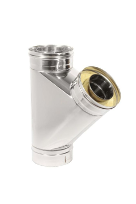 Фото Тройник Термо 45* ТРТ-Р 304-0.8/304 D120/220 с хомутом 