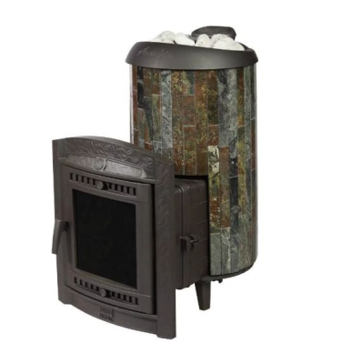 Фото Печь банная "Атмосфера XL" в ламелях "Жадеит" наборный рисунок в магазине Woodson