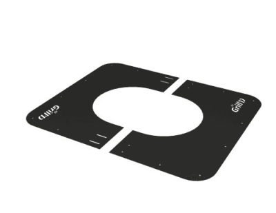 Фото Фланец декоративный сборный Grill'D 500*500 (D250) черный  Фото Фланец декоративный сборный Grill'D 500*500 (D250) черный