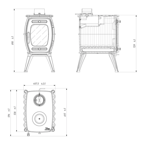 Фото Интерьерная печь-камин "Бахта II" (цв. серый) в магазине Woodson