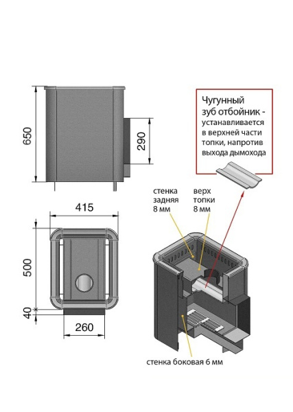 Фото Печь ВЕЗУВИЙ Русичъ Антрацит 16 (ДТ-4С) б/в в магазине Woodson
