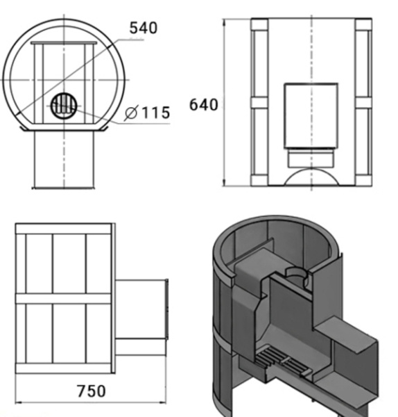 Фото Печь ВЕЗУВИЙ Лава 16 (205) в магазине Woodson