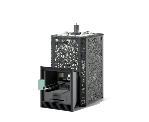 Фото Печь Изистим Ялта 25/2025 Хохлома черный, ГГУ-40  в магазине Woodson