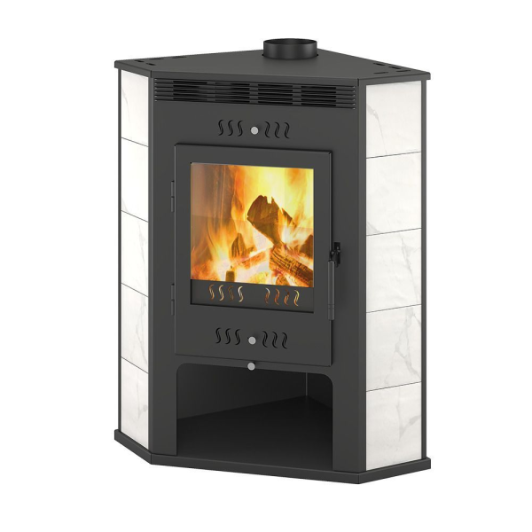 Фото Печь-Камин ASTON 11кВт (180 м3) угловой Ø 150мм (Талькохлорит) в магазине Woodson