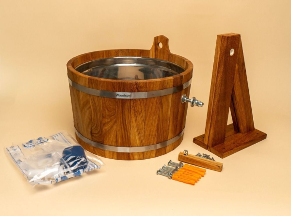 Обливное устройство Woodson с нержавеющей вставкой, 17 л., дуб