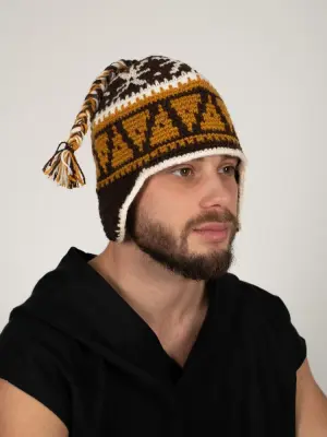 Шапка вязаная для бани Woodson Viking, орнамент, 1 косичка