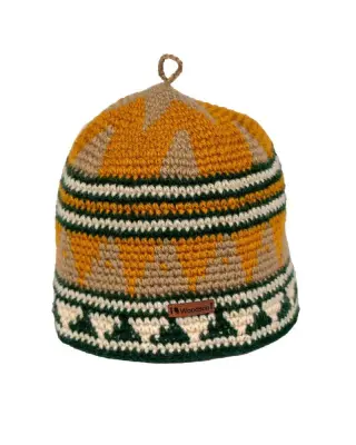 Шапка вязаная для бани Woodson Викинг, орнамент, без косичек, жёлтый