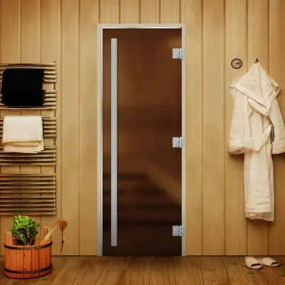 Дверь Сауна Статус 60G бронза MATELUX 1900*700, R, ВКР, ольха