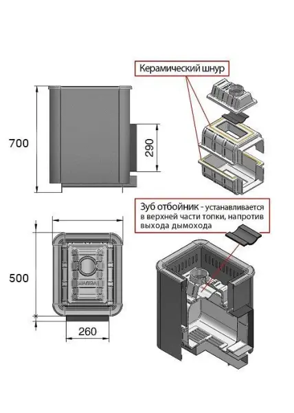 Фото Печь ВЕЗУВИЙ Сенсация 22 Антрацит (ДТ-4) б/в в магазине Woodson
